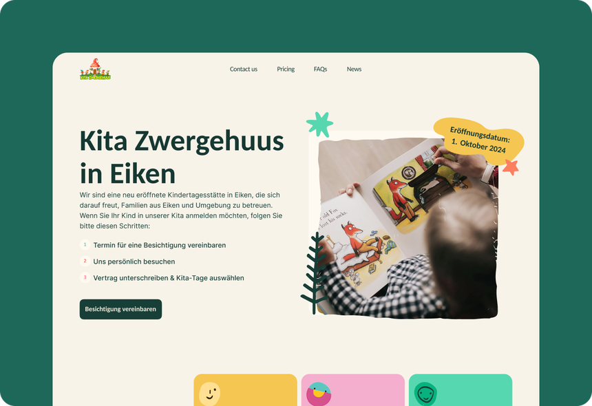 Kita Zwergehuus Webseite - Kita Zwergehuus case study